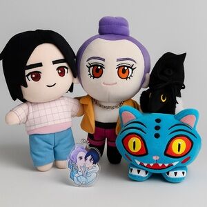 Kpop demon hunter Cute Plush Doll Set with keychain